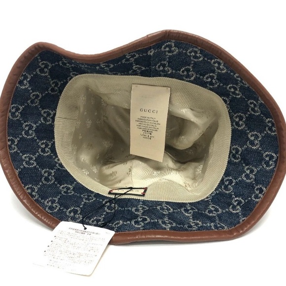 Gucci Blue Denim Monogram GG Bucket Hat - Picture 6 of 6